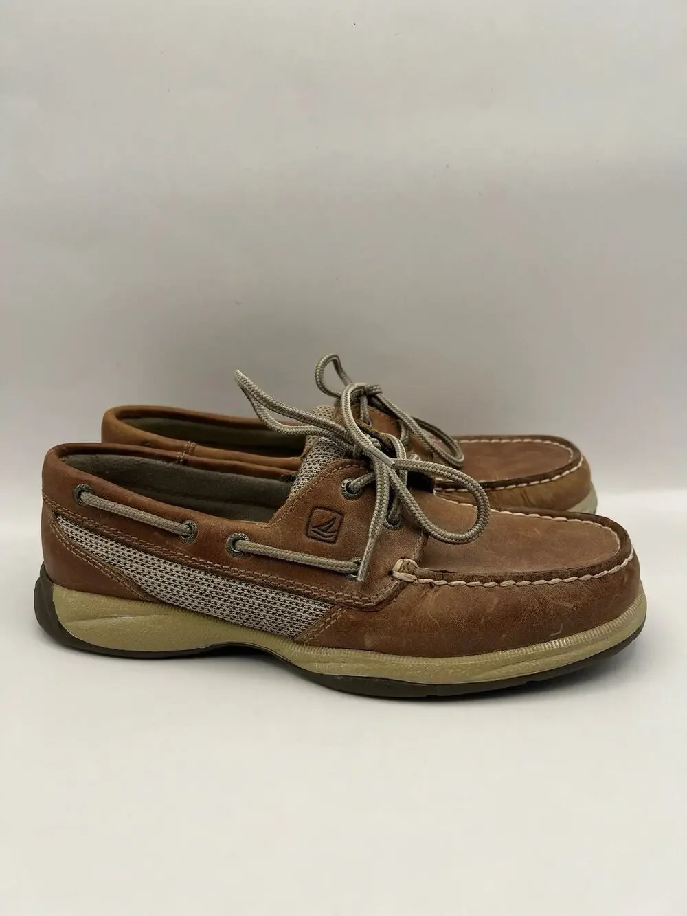 Sperry Top Sider Intrepid Brown Leather Boat Shoes Women Size 6